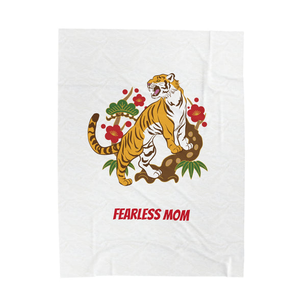 Mother's Day Gift - Fearless Mom Velveteen Plush Blanket