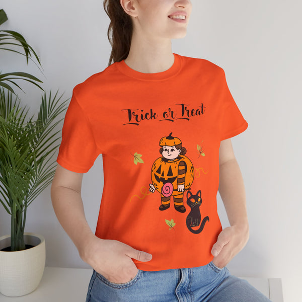 Casual Sporty Womenswear or Teen or Girl Halloween Trick or Treat Tee